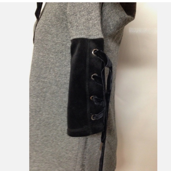 Calvin Klein Performance Cowl-Neck Tie-Sleeve Top PF8T3282 Grey/ Black S NWT $69 - Picture 3 of 5